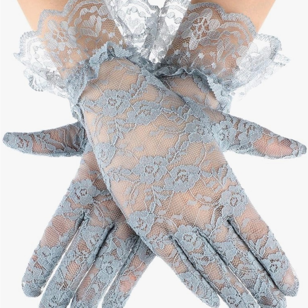 LACE GLOVES (GREY) NWT